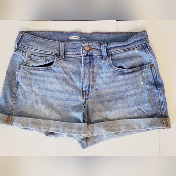 Old Navy (Lot Of 2) Boyfriend Jean Shorts Size 4 High Rise Medium & Lig… - Picture 2 of 14